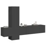 Set dulapuri TV, 5 piese, gri, lemn prelucrat
