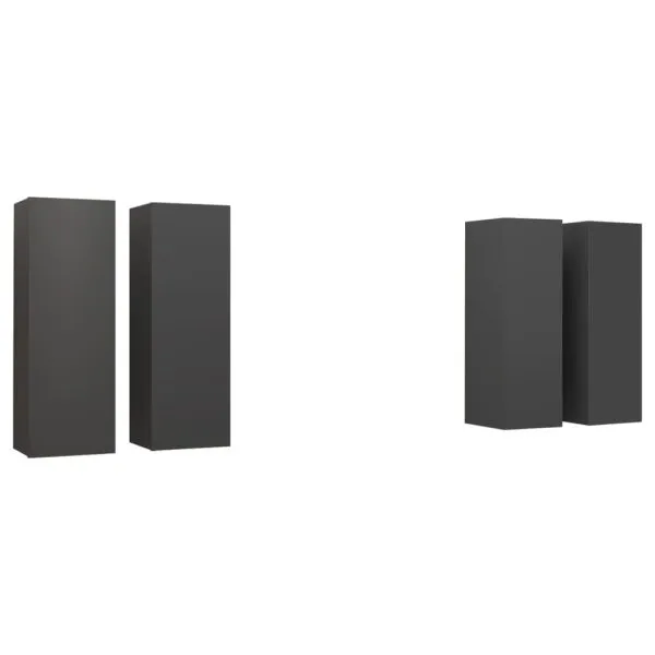 Dulapuri TV, 4 buc., gri, 30,5x30x90 cm, lemn prelucrat