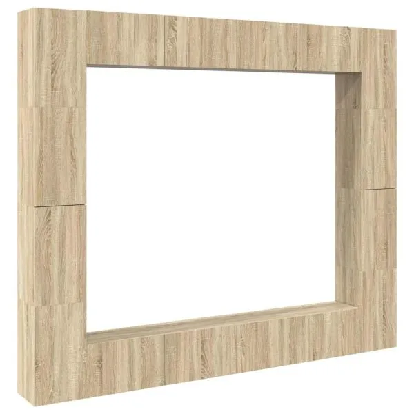 Set de dulapuri TV, 8 piese, stejar sonoma, lemn prelucrat