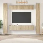 Set de dulapuri TV, 6 piese, stejar sonoma, lemn prelucrat
