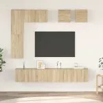 Set dulapuri TV, 8 piese, stejar sonoma, lemn prelucrat