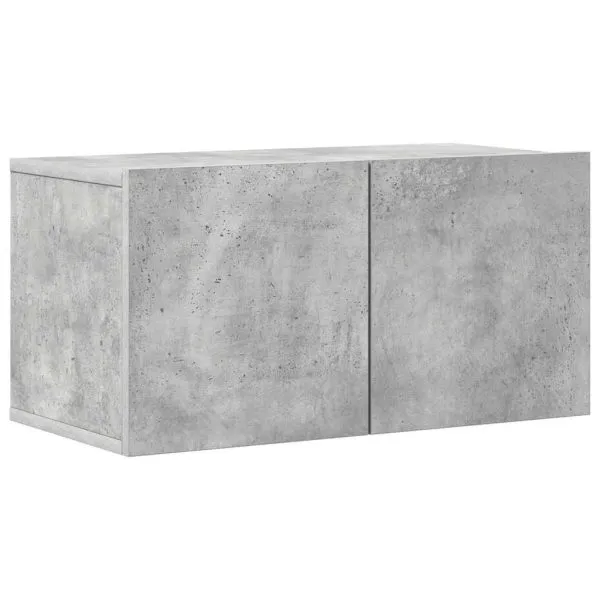 Set de dulapuri TV, 8 piese, gri beton, lemn prelucrat