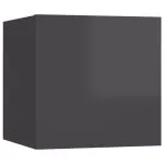 Set de dulapuri TV, 6 piese, gri extralucios, lemn prelucrat