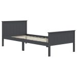 Cadru de pat, gri, 100×200 cm, lemn masiv de pin