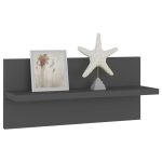 Rafturi de perete, 4 buc., gri, 40×11,5×18 cm, PAL