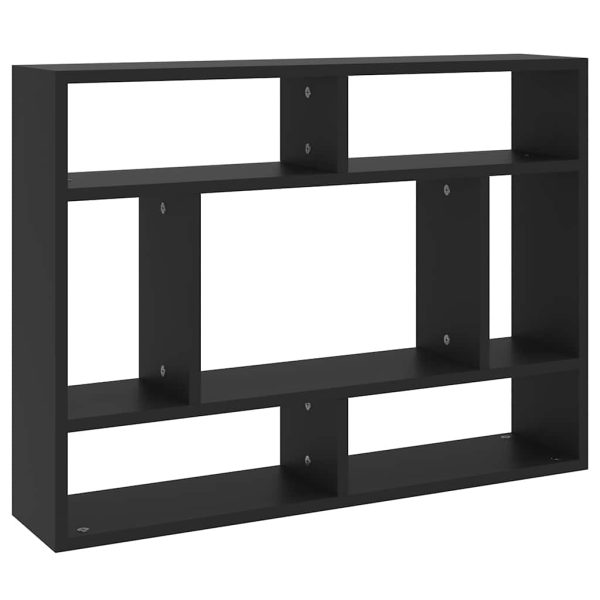 Raft de perete, negru, 75x16x55 cm, lemn prelucrat