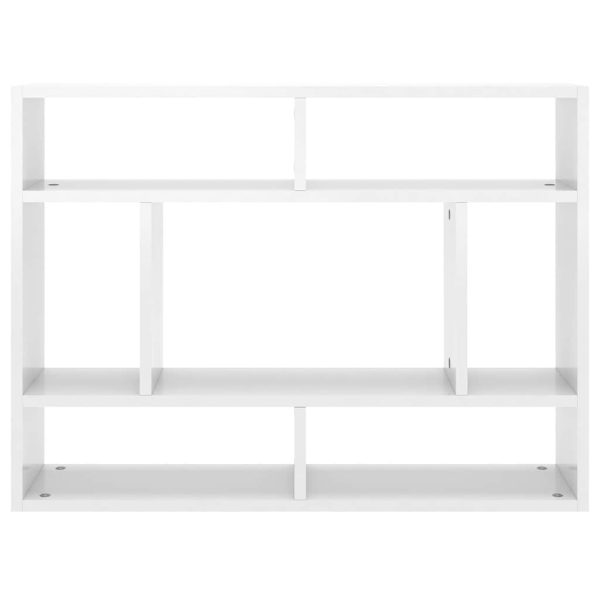 Raft de perete, alb extralucios, 75x16x55 cm, lemn prelucrat