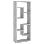 Raft de perete, gri beton, 36x16x90 cm, lemn prelucrat