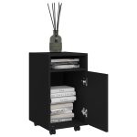 Dulap lateral cu roți, negru, 33x38x60 cm, PAL