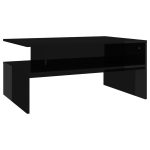 Măsuță de cafea negru extralucios 90x60x42,5 cm lemn prelucrat