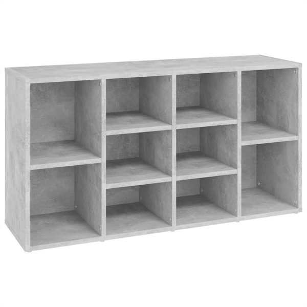 Banchetă pantofar, gri beton, 103x30x54,5 cm, lemn prelucrat