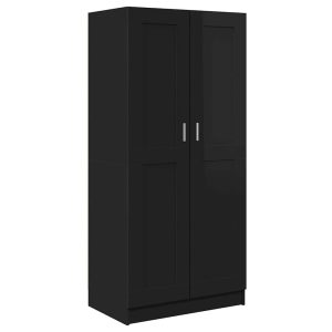 Șifonier, negru extralucios, 82,5×51,5×180 cm, PAL