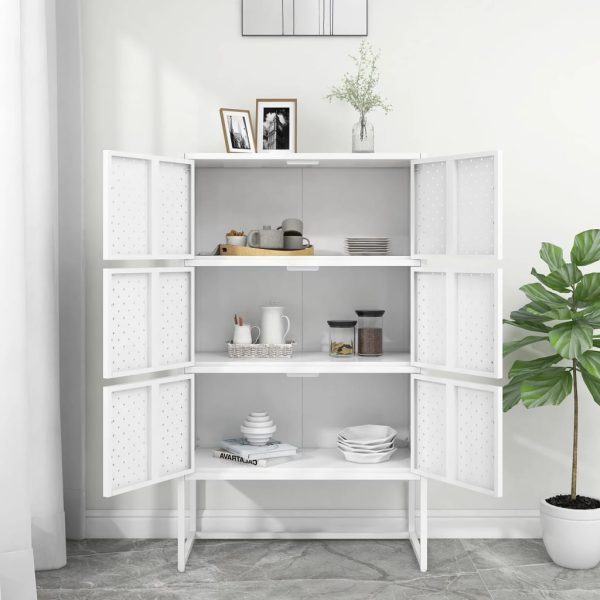 Dulap înalt, alb, 80x35x135 cm, oțel
