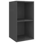 Set de dulapuri TV, 3 piese, gri extralucios, lemn prelucrat