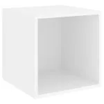 Set de dulapuri TV, 4 piese, alb, lemn prelucrat