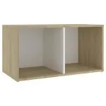 Dulap TV 2 buc alb/stejar Sonoma 72x35x36,5 cm, lemn prelucrat