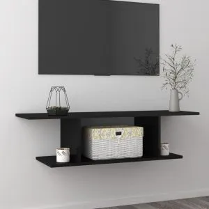 Dulap TV suspendat, negru extra lucios, 103x30x26,5 cm
