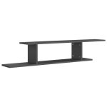 Raft TV cu montaj pe perete, gri, 125x18x23 cm, PAL
