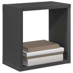 Rafturi de perete cub, 6 buc., gri, 26x15x26 cm