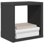 Rafturi de perete cub, 4 buc., gri, 22x15x22 cm