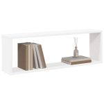 Rafturi de perete cub, 6 buc., alb, 80x15x26,5 cm PAL