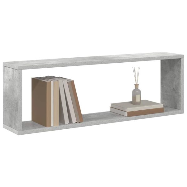 Rafturi de perete cub, 6 buc., gri beton, 80x15x26,5 cm, PAL