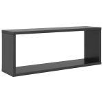 Rafturi de perete cub, 6 buc, gri, 60x15x23 cm, PAL