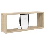 Rafturi de perete cub, 4 buc., stejar sonoma, 60x15x23 cm, PAL