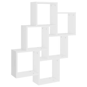 Raft de perete cub, alb, 78x15x93 cm lemn prelucrat