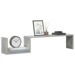 Rafturi de perete, 2 buc, gri beton, 100x15x20 cm, PAL