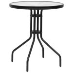Set mobilier de grădină, 5 piese, negru