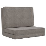 Scaun de podea pliabil, gri deschis, material textil