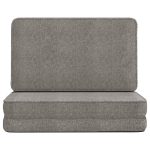 Scaun de podea pliabil, gri deschis, material textil