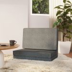 Scaun de podea pliabil, gri deschis, material textil