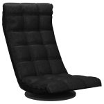 Scaun de podea pivotant, negru, material textil