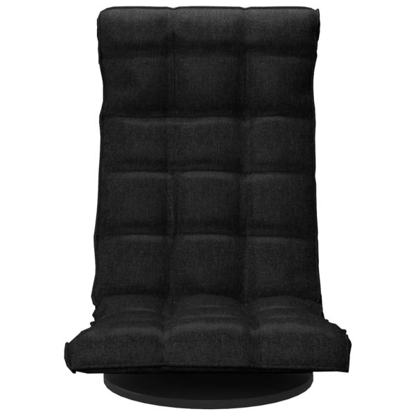 Scaun de podea pivotant, negru, material textil