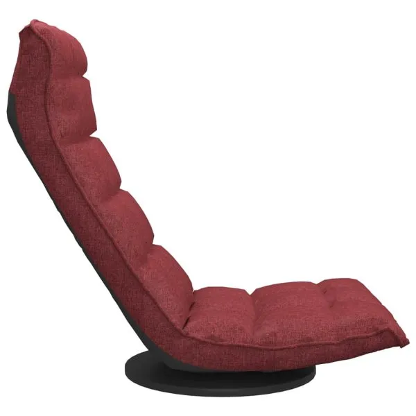 Scaun de podea pivotant, roșu vin, material textil
