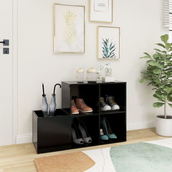 Pantofar de hol, negru, 105×35,5×70 cm, PAL