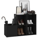Pantofar de hol, negru, 105×35,5×70 cm, PAL