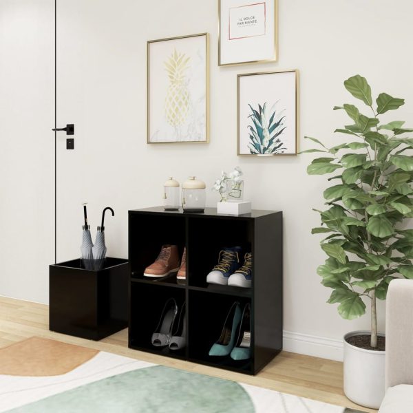 Pantofar de hol, negru, 105×35,5×70 cm, PAL