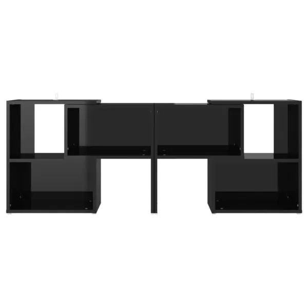 Comodă TV, negru extralucios, 104x30x52 cm, PAL