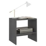 Noptiere, gri, 2 buc., 40×30,5×40 cm, lemn masiv de pin
