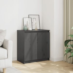 Dulap lateral, gri, 60x36x65 cm, lemn masiv de pin