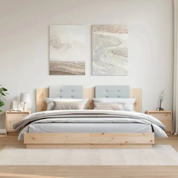 Noptiere, 2 buc., 40×30,5×40 cm, lemn masiv de pin