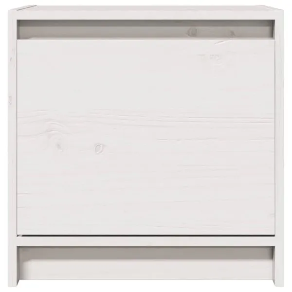 Noptiere, 2 buc., alb, 40×30,5×40 cm, lemn masiv de pin