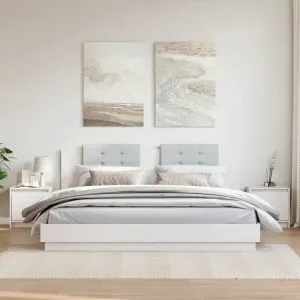 Noptiere, 2 buc., alb, 40×30,5×40 cm, lemn masiv de pin