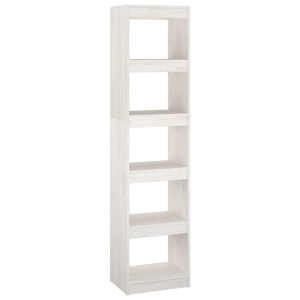 Bibliotecă/Separator cameră, alb, 40x30x167,5 cm lemn masiv pin
