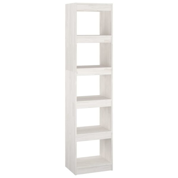 Bibliotecă/Separator cameră, alb, 40x30x167,5 cm lemn masiv pin