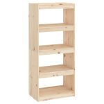 Bibliotecă/Separator cameră, 60x30x135,5 cm, lemn masiv de pin