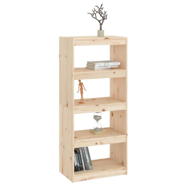 Bibliotecă/Separator cameră, 60x30x135,5 cm, lemn masiv de pin